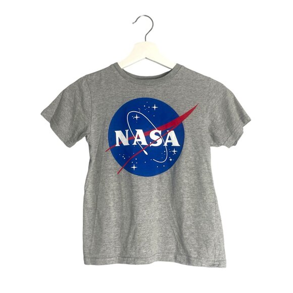 NASA Buzz Aldrin Space Grey Kids Graphic Logo Short Sleeve T-Shirt Small - Picture 1 of 5